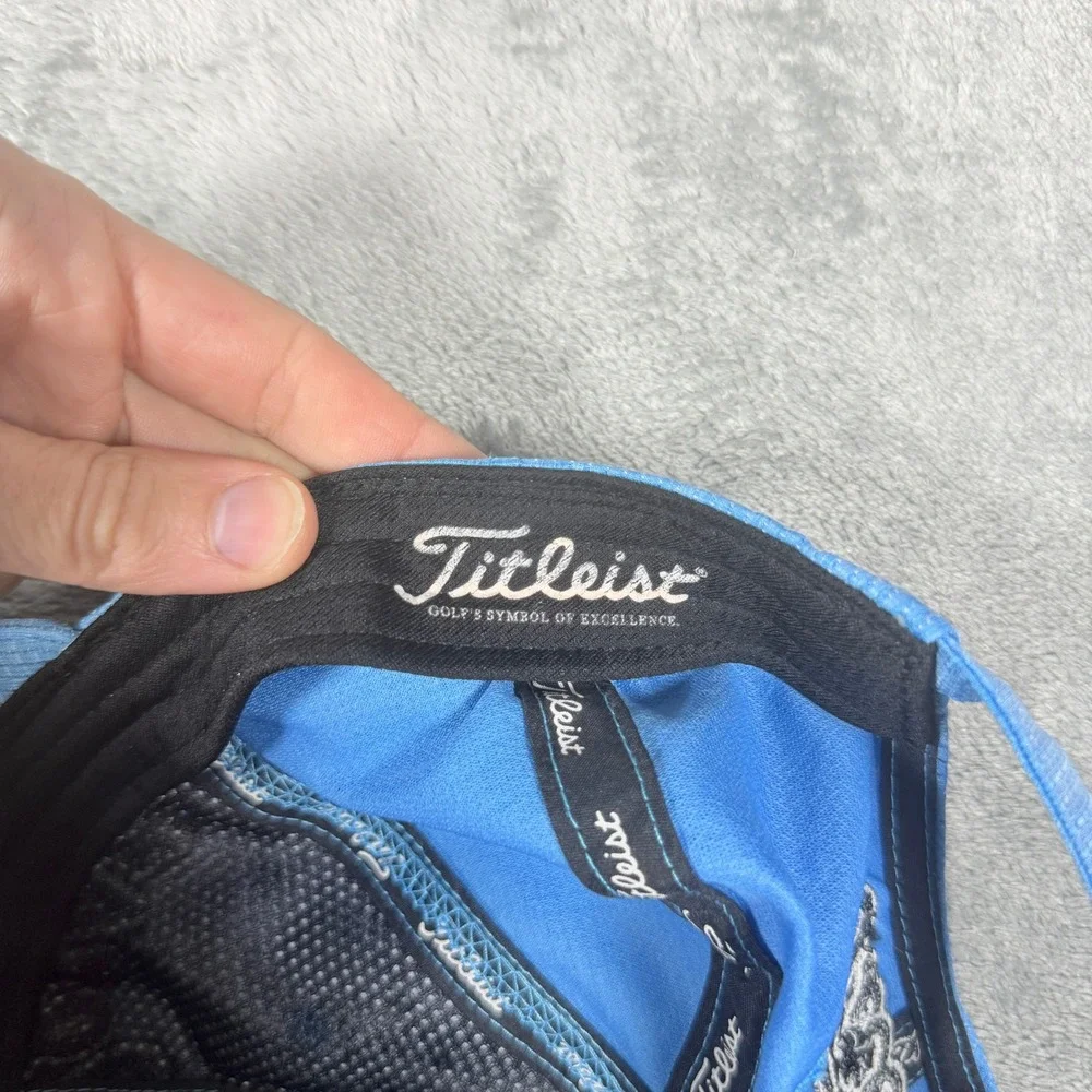 Titleist Mens OSFA Golf Hat Light Blue Adjustable Strapback Mesh